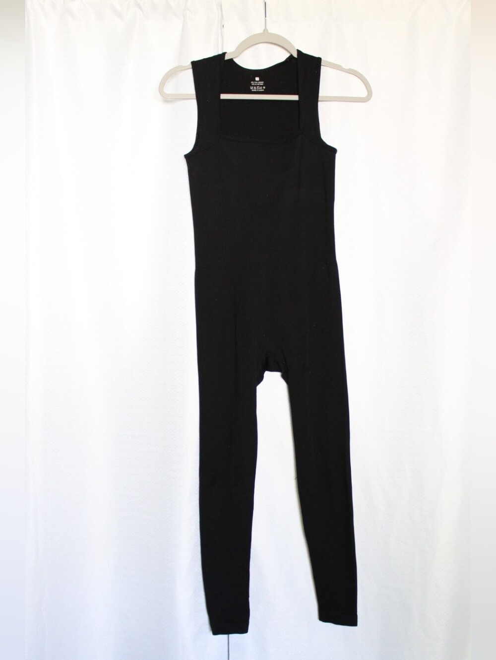 Essential Black Ribbed Tank Jumpsuit Bodycon Size S
